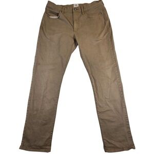 Flint and Tinder 365 Pants Mens 34 Slim Brown Cotton Stretch Chino Huckberry